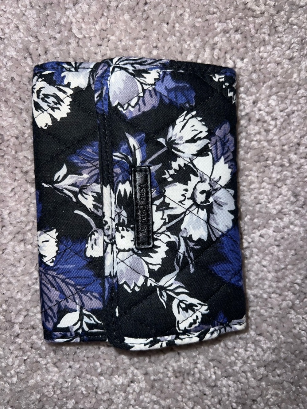 Vera Bradley Black & Blue Floral Quilted Wallet